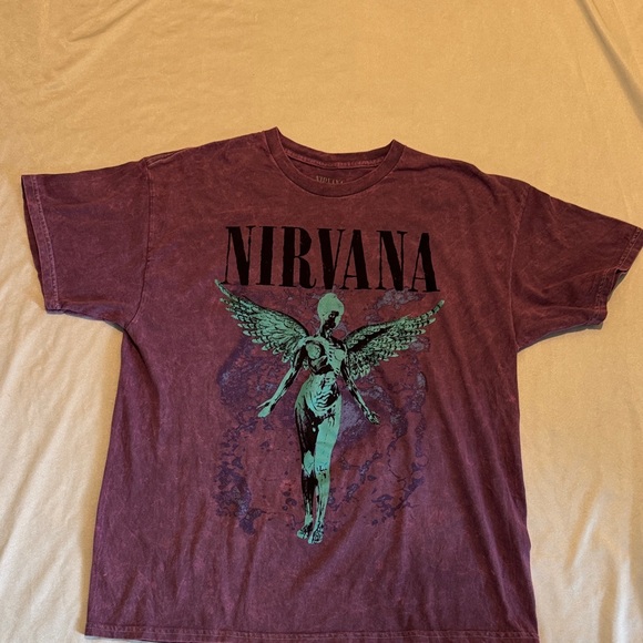 NIRVANA Other - NIRVANA Distressed Maroon Tee In Utero XL NWOT